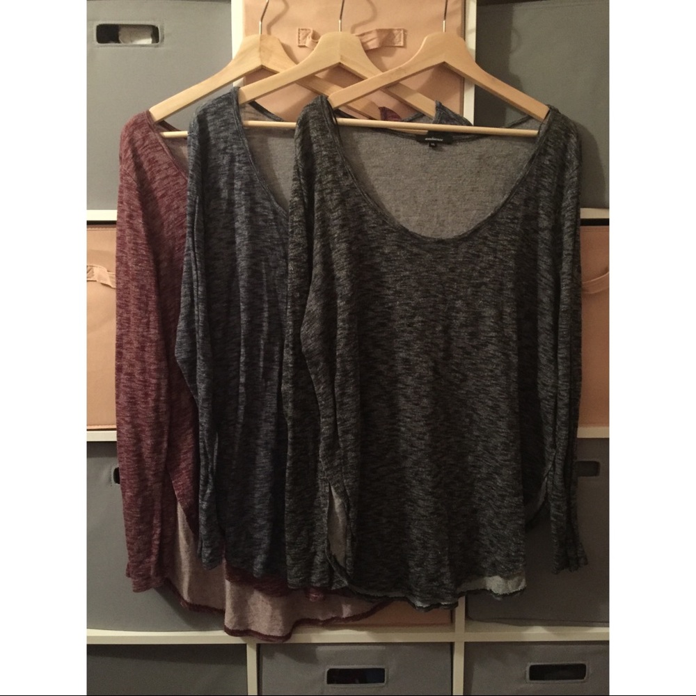 3PK Long Sleeve Burnout Top